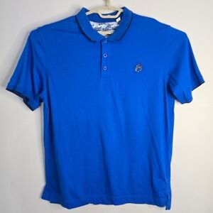 Robert Graham Polo Shirt Skull Graphic Short Sleeve Blue XL Sportswear Bikercore